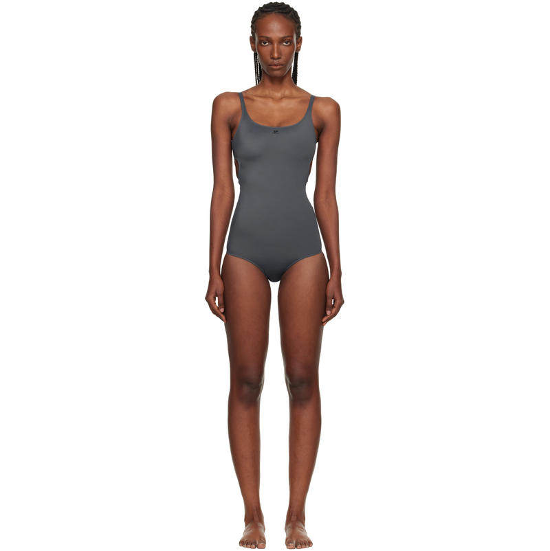 Courrèges 古未界 女士 SS26 连体泳衣 灰色镂空