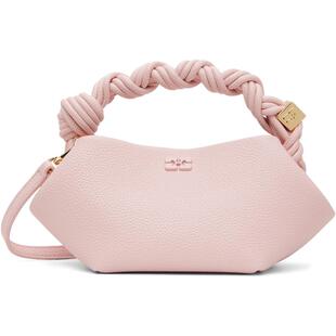 Ganni 甘尼 女士 手提包 粉色迷你 Grained Bou