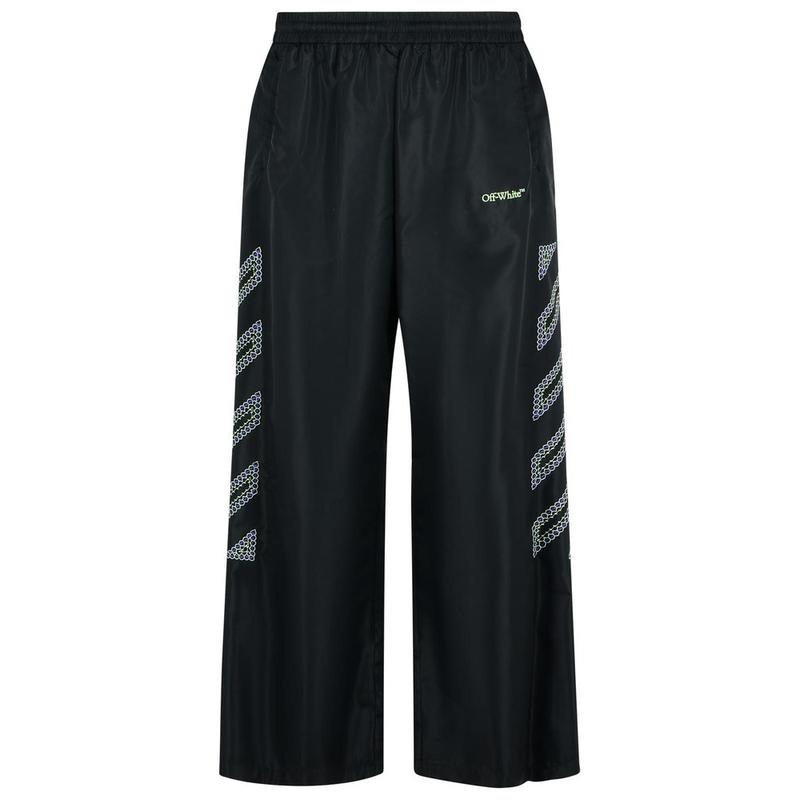 Off-White 男士 运动长裤 黑色 Diag Outl Nylon Faille 运动裤