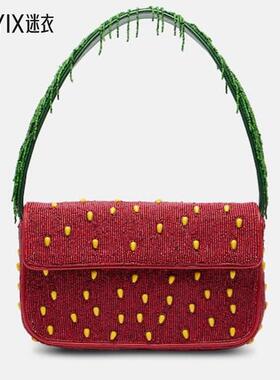 Staud 女款Tommy 珠饰肩包 迷衣时尚