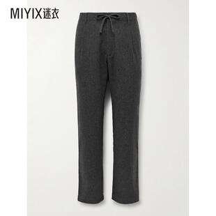 Hartford 男款Tanker 直筒羊毛混纺抽绳裤子 迷衣时尚