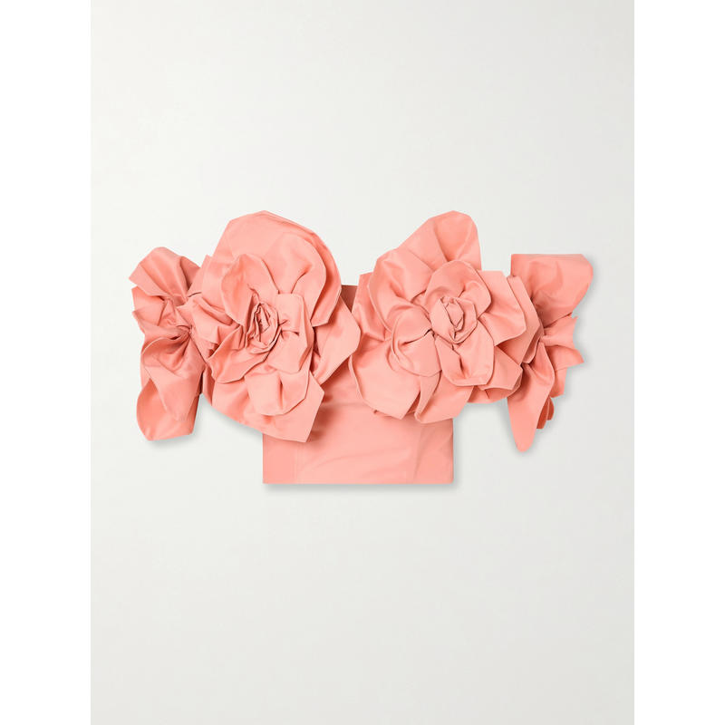 Aje 女士 上衣 Etta 嵌花露肩塔夫绸短款上衣