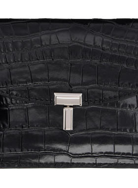 Totême 女士 卡包 黑色 T-Lock Croco-Embossed 卡包