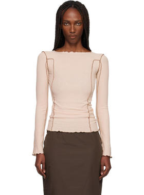 Baserange 女士 T恤 粉色 Omato 长袖 T 恤