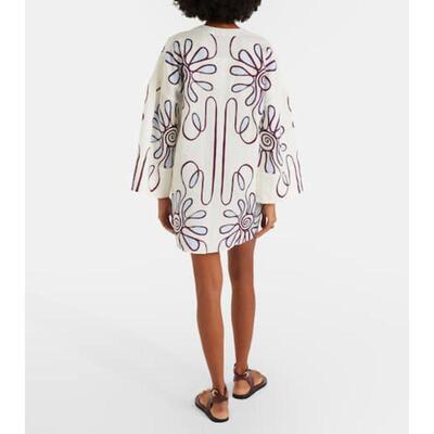 Cala De La Cruz 女士 短款连衣裙 Siena 印花亚麻长衫