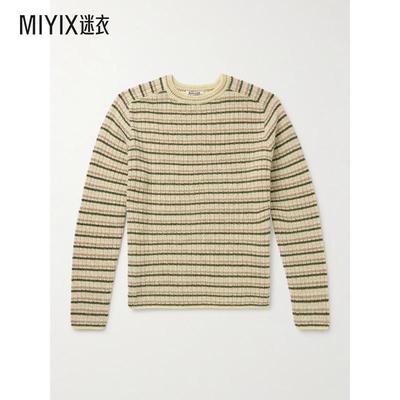 【秋冬新品】Auralee 男款Shetland 条纹羊毛羊绒混纺毛衣 迷衣时