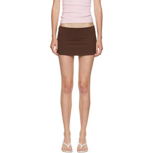 Danielle Guizio 女士 迷你裙 独家发售棕色 Micro Stretch 短裙