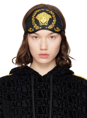 VERSACE范思哲 女士 发饰 黑色  金色 Crete de Fleur 眼罩