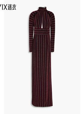 Rebecca Vallance  女士 Aisha 剪口金属感条纹针织礼服 迷衣时尚