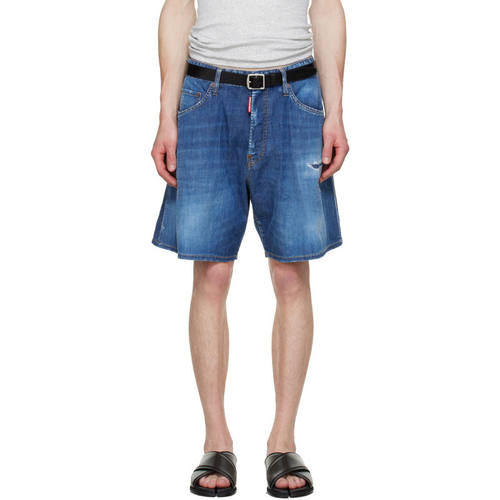 DSquared2 D二次方 男士 牛仔短裤 蓝色 Medium Wash