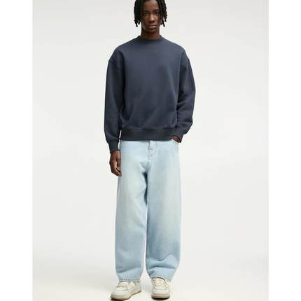 Pullbear 男士 牛仔长裤 宽松款牛仔裤(浅蓝)