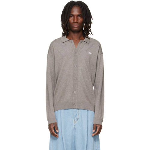 Maison Kitsuné 男士 开衫 灰褐色 Profile Fox Comfort Polo