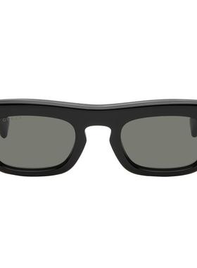 Gucci古驰男士 CO 太阳镜 黑色 Rectangular Frame 太阳镜