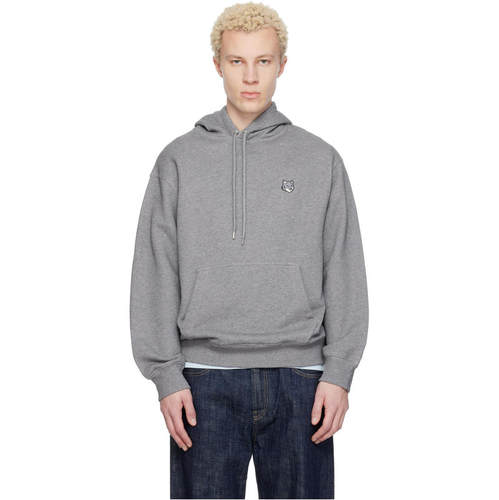 Maison Kitsuné 男士 卫衣 灰色 Fox Head Comfort 连帽衫