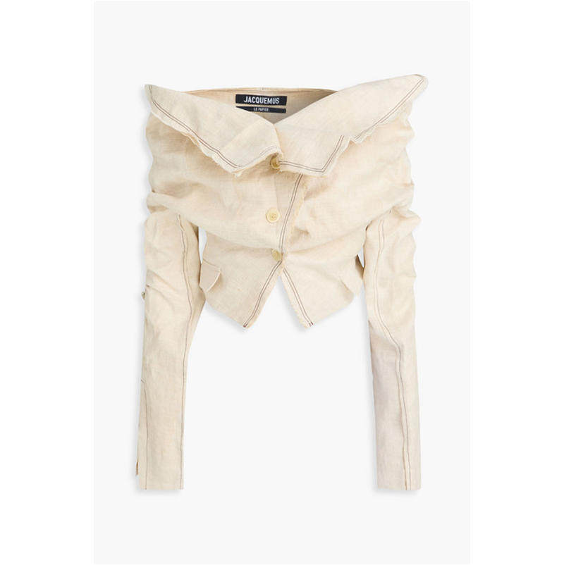 Jacquemus 雅克慕斯 女士 夹克 Camargue 露肩短款亚麻真丝混纺