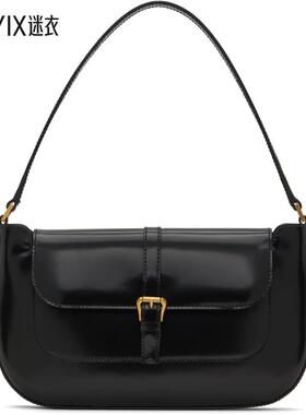 By Far 女款黑色 Miranda Semi Patent Leather 单肩包 迷衣时尚