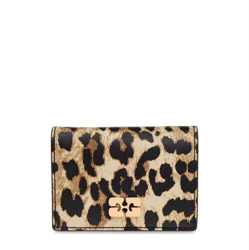 Ganni 甘尼 女士 FW25 卡包 Ganni Leopard Bou 卡夹