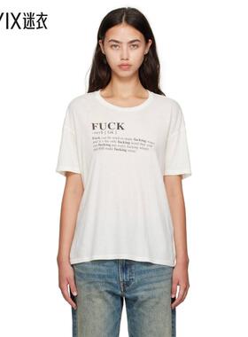 R13 女款灰白色 Fuck Relaxed T 恤 迷衣时尚