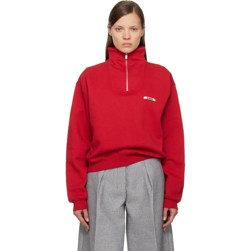 Jacquemus 女士 卫衣 红色 Le Camionneur Gros Grain 套头衫