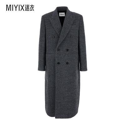 [秋冬新品]TONYWACK 男款Lapels 灰色双排扣经典款羊毛混纺男士大
