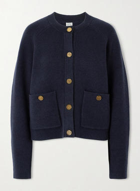 Totême 女士 SS26 开衫 罗纹羊毛混纺针织