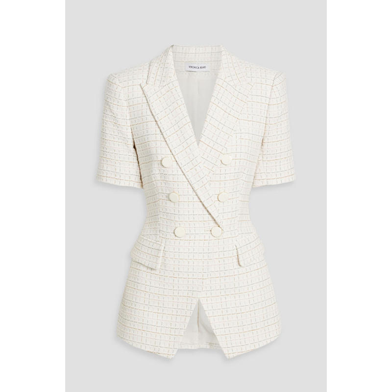 Veronica Beard 女士 夹克 Atwood 双排扣棉质花呢夹克