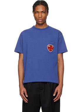 Bode 男士 T恤 蓝色 Crest Pocket T 恤