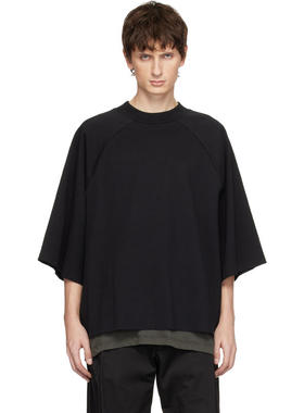 Seventh 男士 T恤 黑色 Raglan Box T 恤