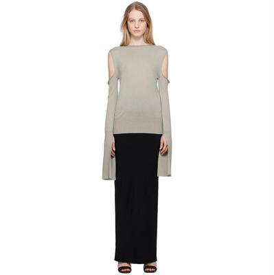 Rick Owens 瑞克·欧文斯 女士 FW23 毛衣 灰白色 Cape Sleeve