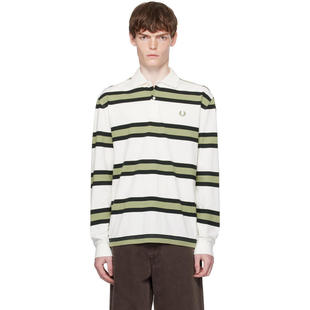Fred Perry 男士 POLO衫 白色 Jersey Stripe Polo 衫