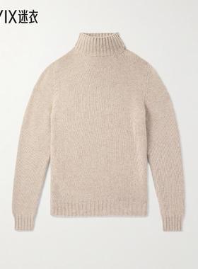 【早秋新品】Fedeli 男款Onda 羊毛羊绒混纺高领毛衣 迷衣时尚