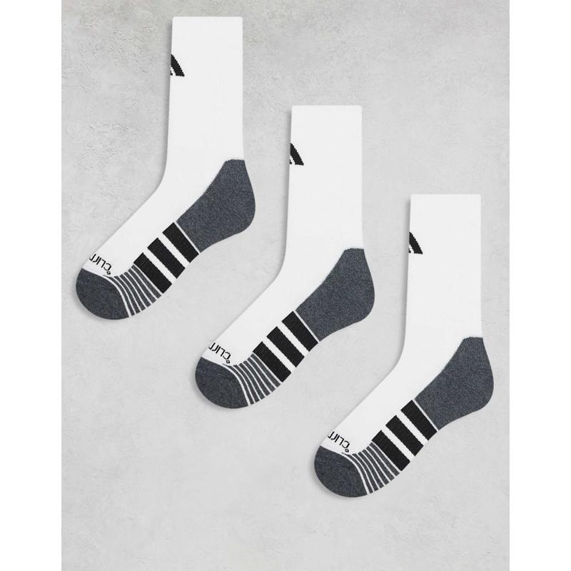 Adidas 男士 袜子 运动黑色水手袜(白色)(三件套)