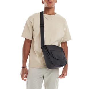 ASOS DESIGN 男士 腰包 设计尼龙折叠斜挎包(黑色)