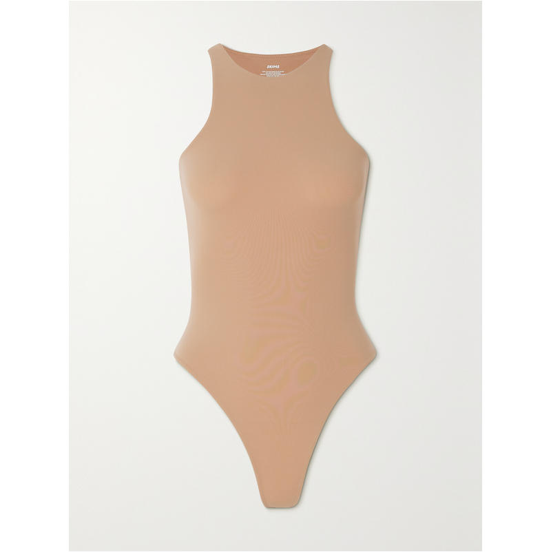 SKIMS 女士 CO 连体衣 Fits Everybody thong 弹力缎面针织茶色图片