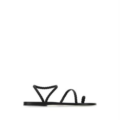 Ancient Greek Sandals 女士 凉鞋 Eleftheria 黑色纳巴革人字拖