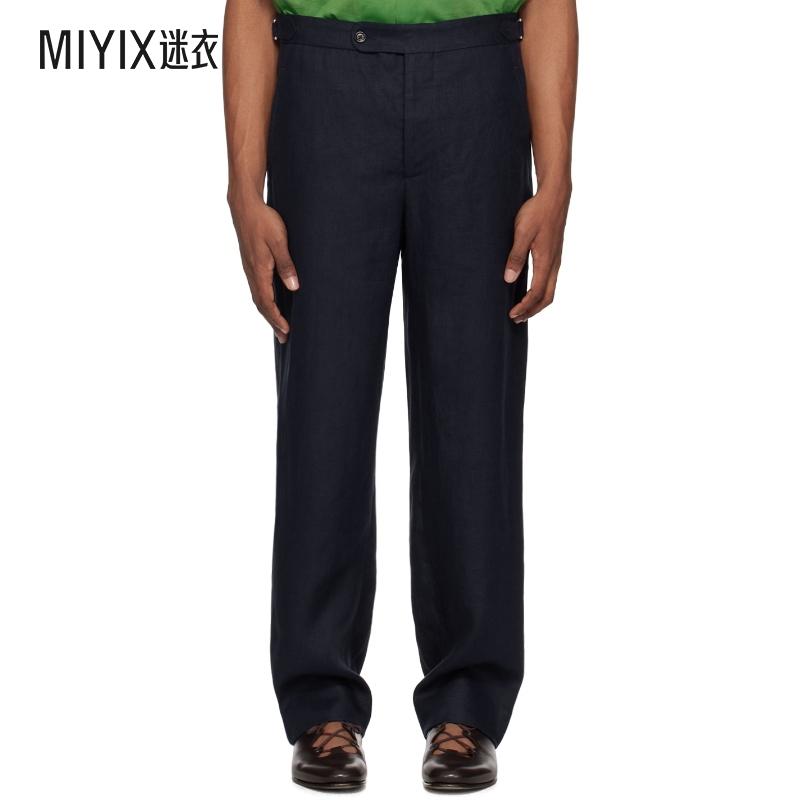 Bode男士海军蓝 Suiting 长裤 迷衣时尚