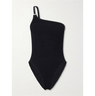Hunza G 女士 FW26 连体泳衣 Clara Crinkle™ 单肩经典泳衣