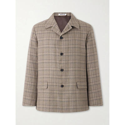 AURALEE 男士 SS26 夹克 格纹真丝亚麻混纺花呢