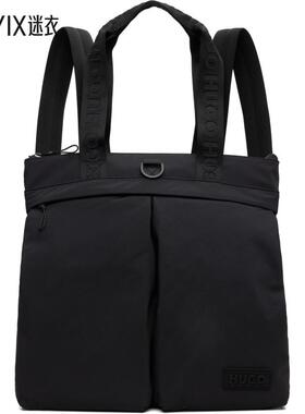 Hugo雨果博斯 男款黑色 3D Logo Patch Tote-Style 双肩包 迷衣时