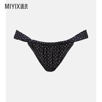 Same 女款波尔卡圆点褶皱比基尼下装 迷衣时尚