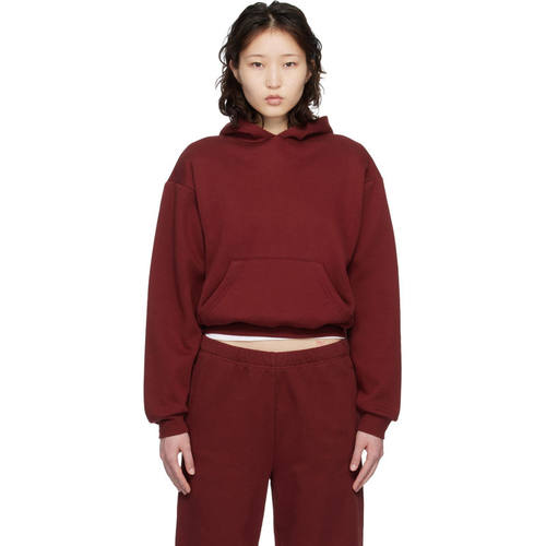 SKIMS 女士 卫衣 酒红色 Cotton Fleece Classic 连帽衫