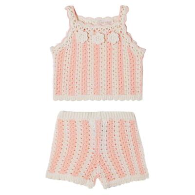 Louise Misha 婴儿 婴儿装 Lary 条纹棉质高端短裤套装童装