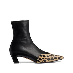 Khaite 女士秋冬新品 短靴 Nevada 皮质豹纹小牛毛短靴