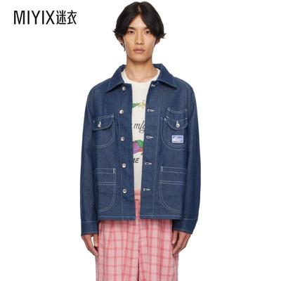 Story mfg. 男款海军蓝 Circuit 牛仔夹克 迷衣时尚