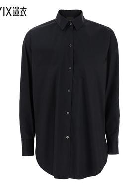 【早秋新品】Plain 黑色经典款领棉混纺弹力女士衬衫 迷衣时尚