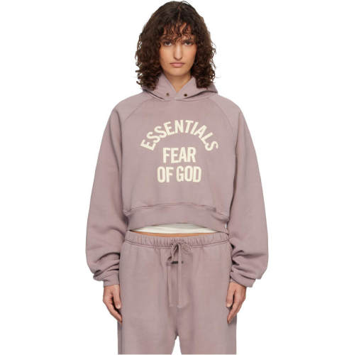 Essentials 女士 卫衣 紫色 Campus 90's Cropped Raglan 连帽衫