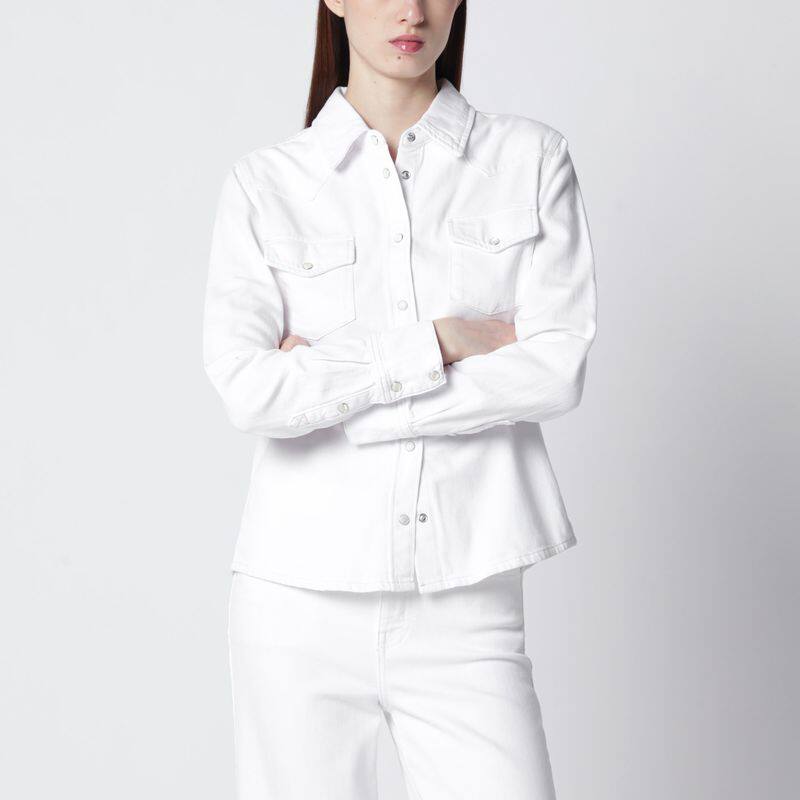 FRAME 女士 SS26 衬衫 白色硬质牛仔布