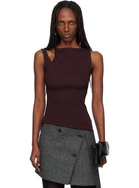 Courrèges 女士 背心 酒红色 Oblique 90's Rib 背心