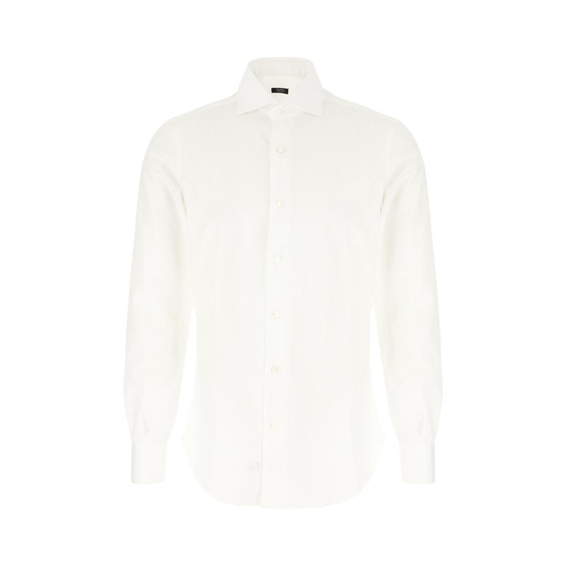 BARBA Napoli 男士 SS25 衬衫 白色棉质衬衫