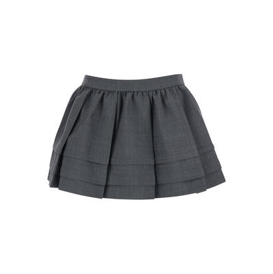 Shushu/Tong 女士 SS26 迷你裙 灰色 Tuck Detail Pleated 短裙